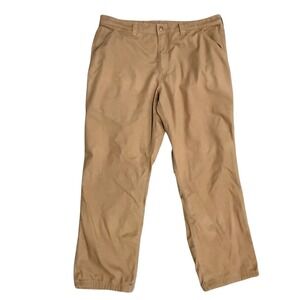 Duluth Trading Co Flex Fire Hose Work Pants Men 38x32 Khaki Relaxed Fit Cargo
